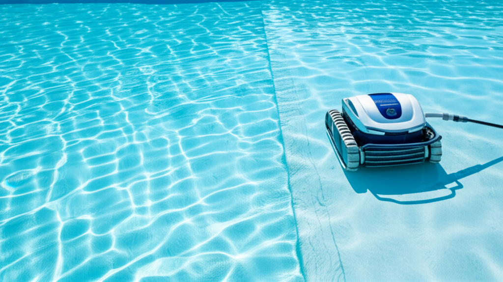 – Generate a high-quality, relevant image prompt for: Pool Vacuuming: Stunning Results, Effortless S