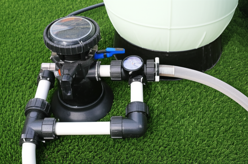 – Generate a high-quality, relevant image prompt for: Pool Backwashing: Effortless Filter Maintenanc