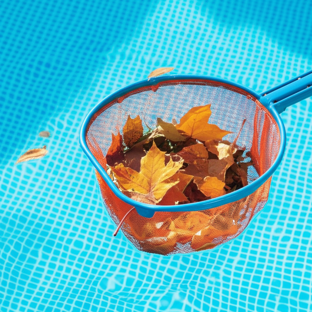 – Generate a high-quality, relevant image prompt for: Leaf Removal: Easy Steps for a Pristine Pool