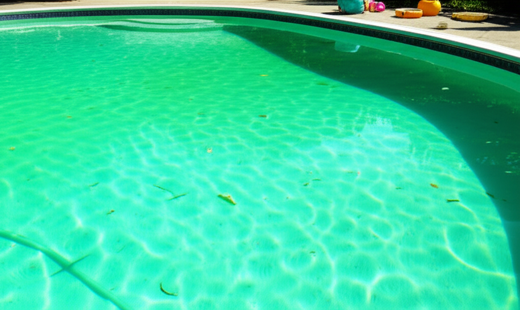 – Generate a high-quality, relevant image prompt for: Green Pool: Quick & Easy Algae Treatment– do