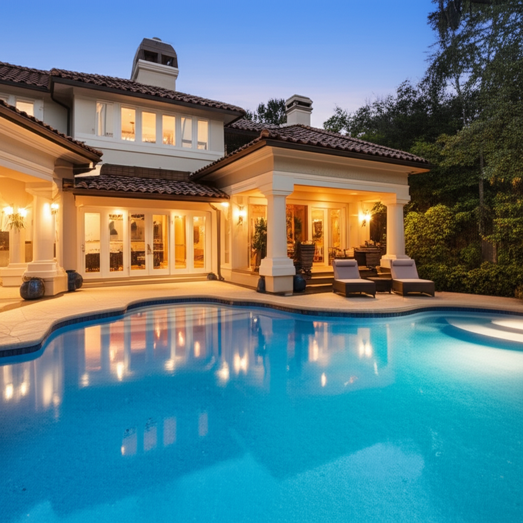 – Generate a high-quality, relevant image prompt for: Pool Home Value: Maximize Your Stunning Invest