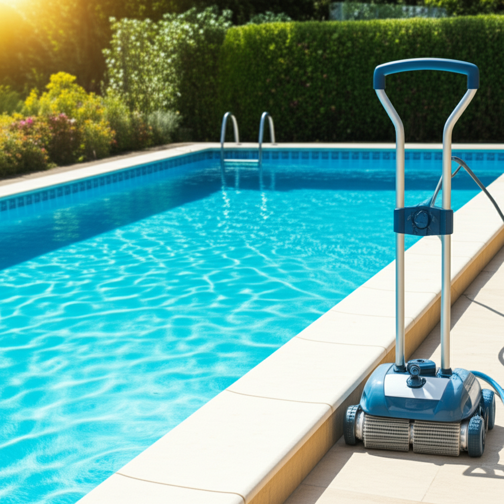 – Generate a high-quality, relevant image prompt for: Green Pool Care: Ultimate Effortless Maintenan