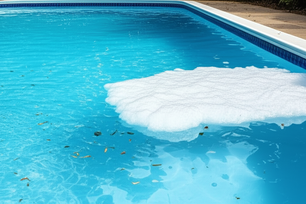 – Generate a high-quality, relevant image prompt for: Foamy Pool: Unmask Common Causes & Simple Fixe