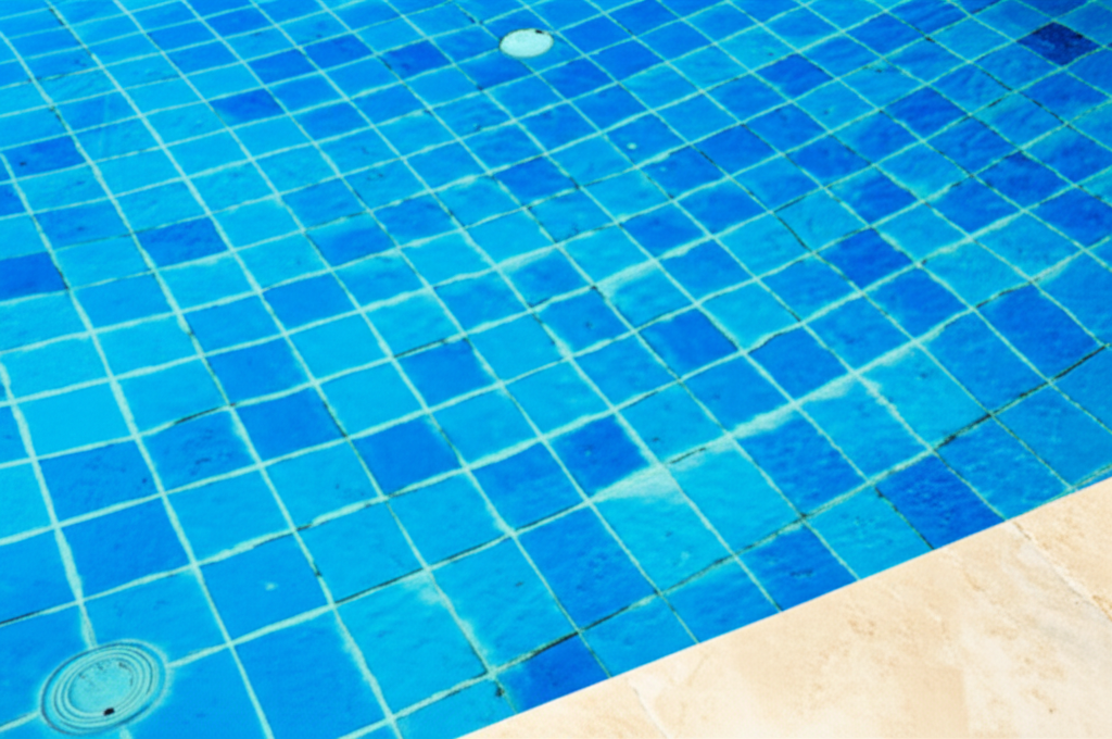 – Generate a high-quality, relevant image prompt for: Hard Water Effects: Banish Pool Scale Issues!