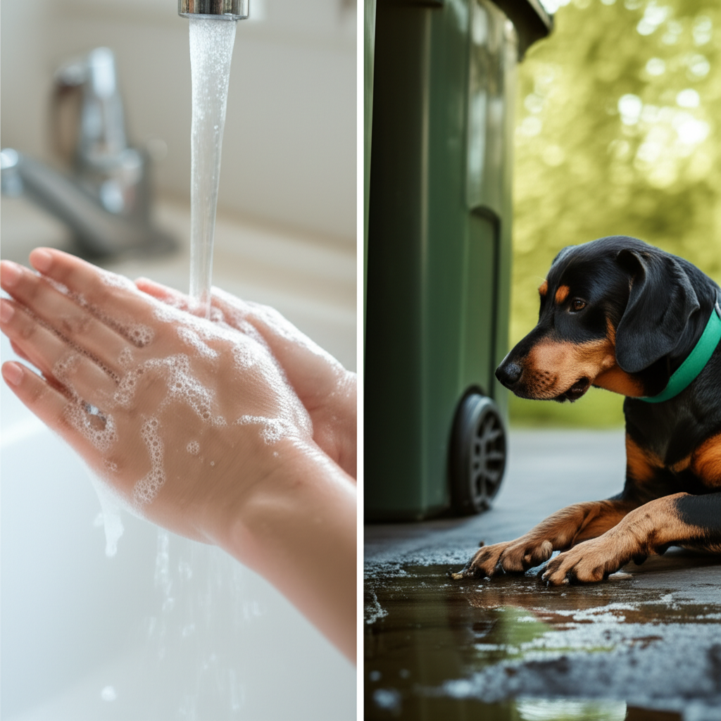 – Generate a high-quality, relevant image prompt for: Fecal Contamination: Best Prevention & Cleanup