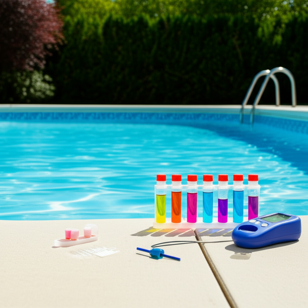 – Generate a high-quality, relevant image prompt for: Pool pH: Essential & Effortless Balance Guide