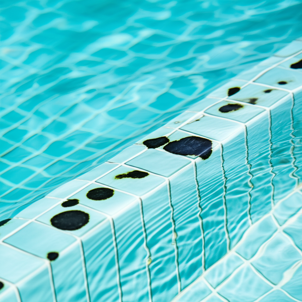 – Generate a high-quality, relevant image prompt for: Black Algae: Eliminate Nasty Pool Spots Instan