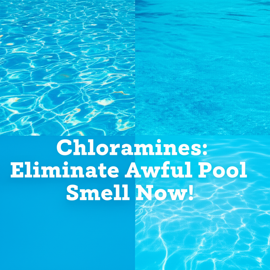 – Generate a high-quality, relevant image prompt for: Chloramines: Eliminate Awful Pool Smell Now!