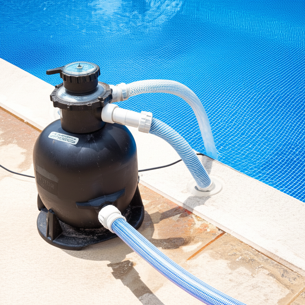 – Generate a high-quality, relevant image prompt for: Pool Backwashing: Effortless Guide to Optimal