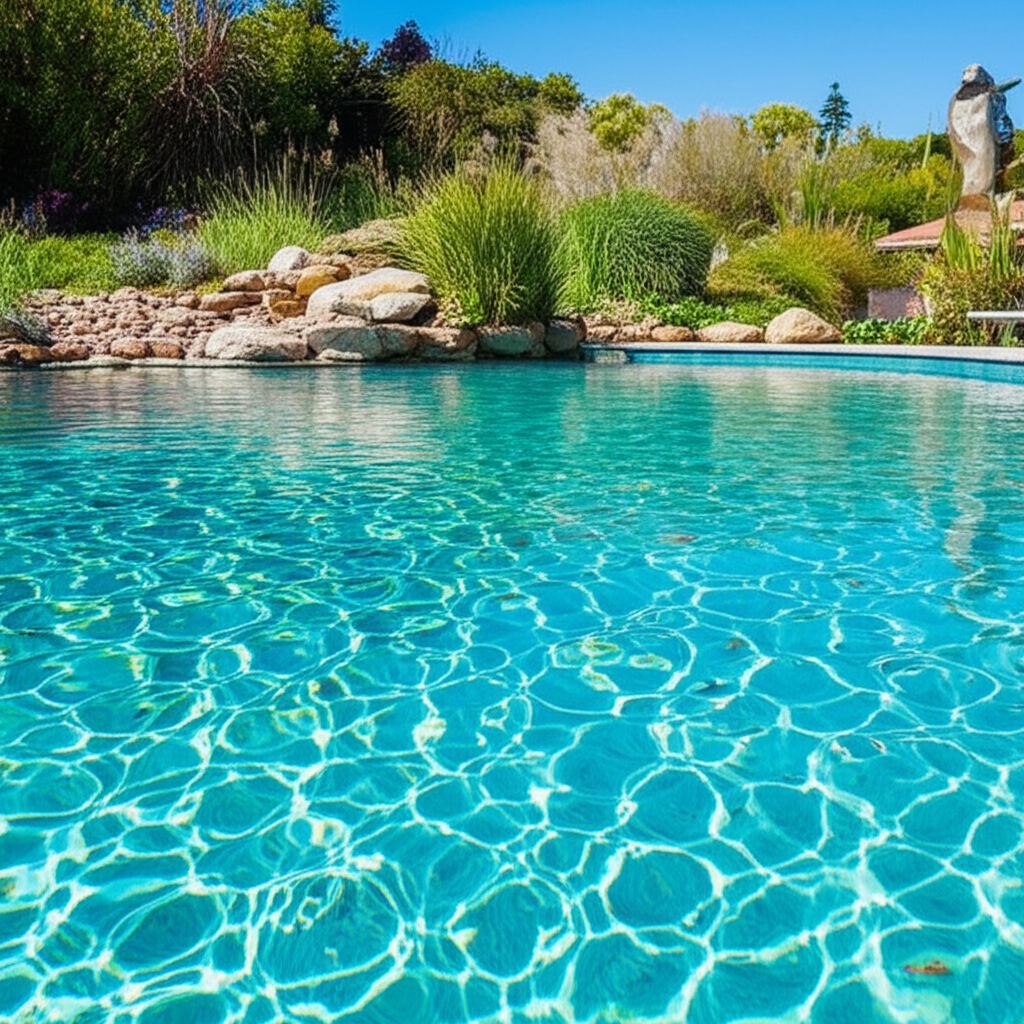 – Generate a high-quality, relevant image prompt for: Natural Pool: Effortless Eco Pool Care– do n