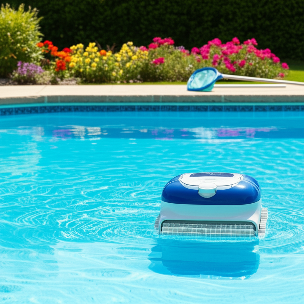 – Generate a high-quality, relevant image prompt for: Pool Service: Flawless & Best Pool Cleaning–