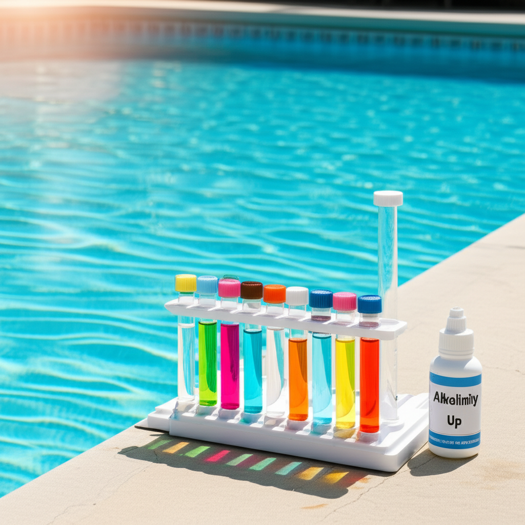 – Generate a high-quality, relevant image prompt for: Total Alkalinity: Essential for Perfect Pool B