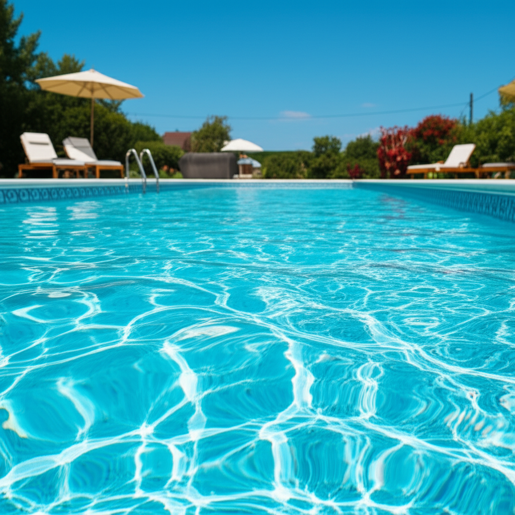 – Generate a high-quality, relevant image prompt for: Free Chlorine: Master Your Pool for Sparkling