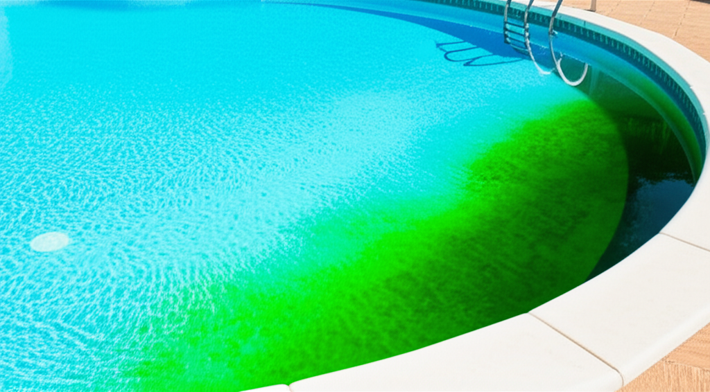 – Generate a high-quality, relevant image prompt for: Green Pool: Easy Algae Treatment Secrets– do