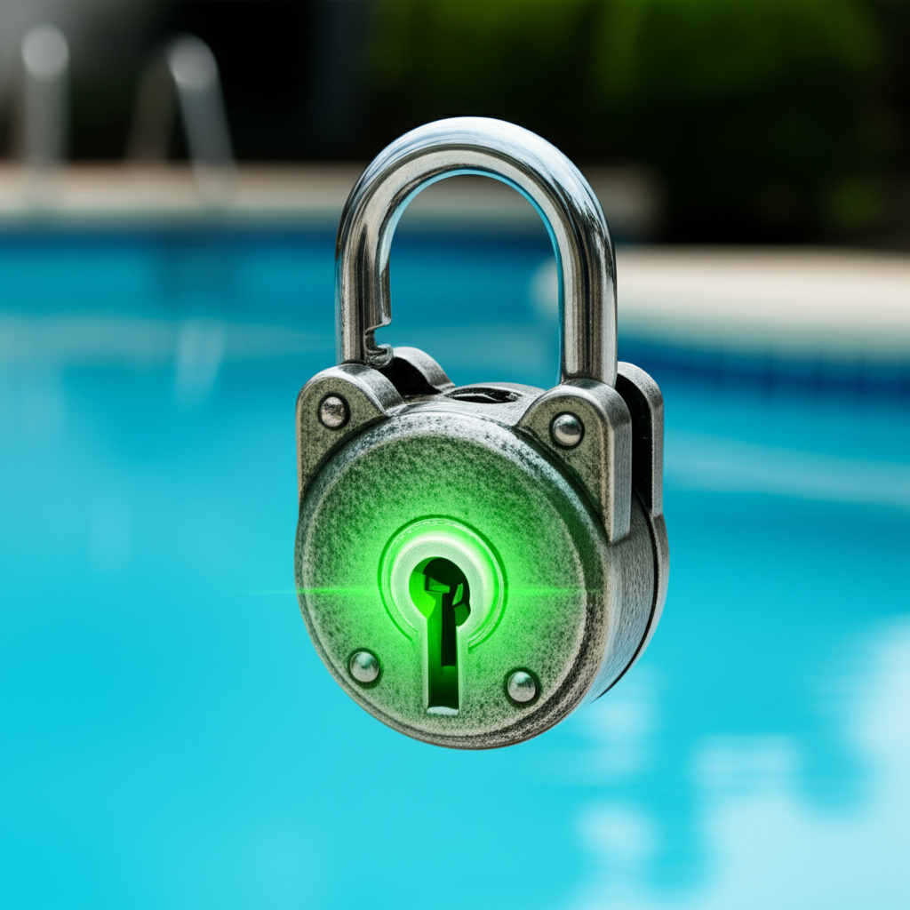 – Generate a high-quality, relevant image prompt for: Chlorine Lock: Unlock Effective Pool Chlorine