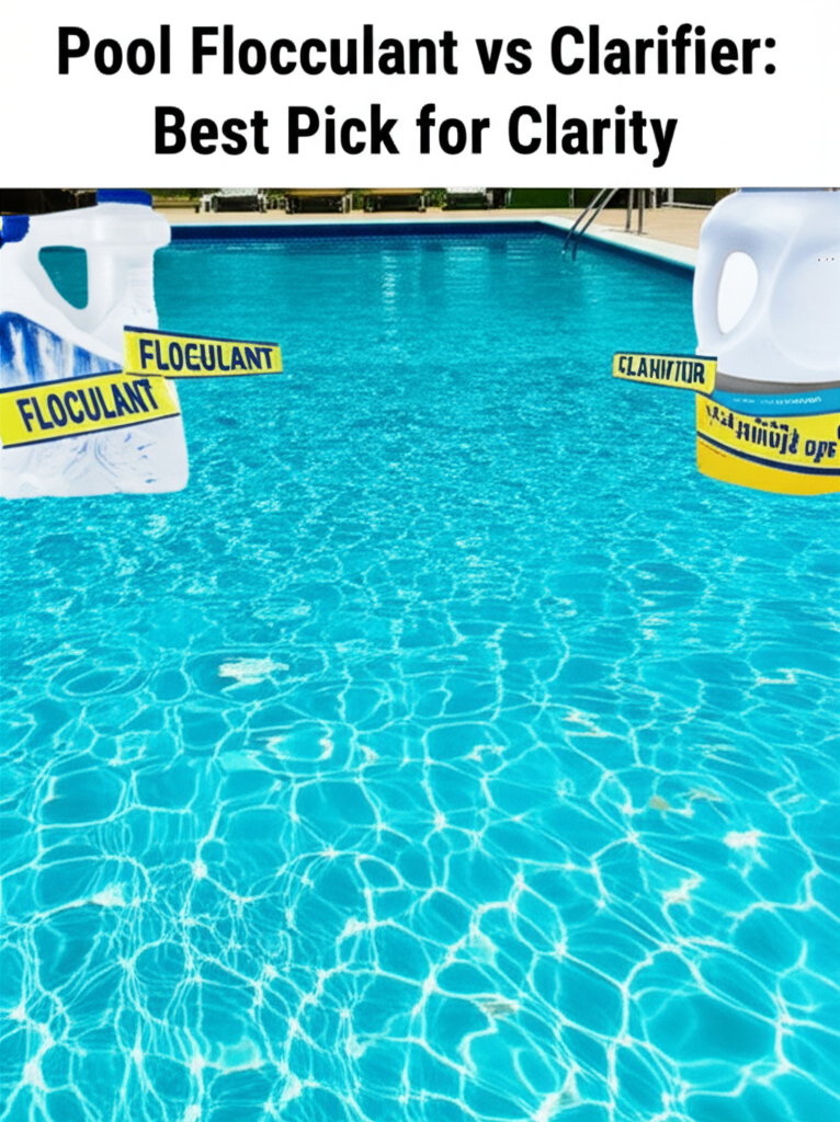 – Generate a high-quality, relevant image prompt for: Pool Flocculant vs Clarifier: Best Pick for Cl