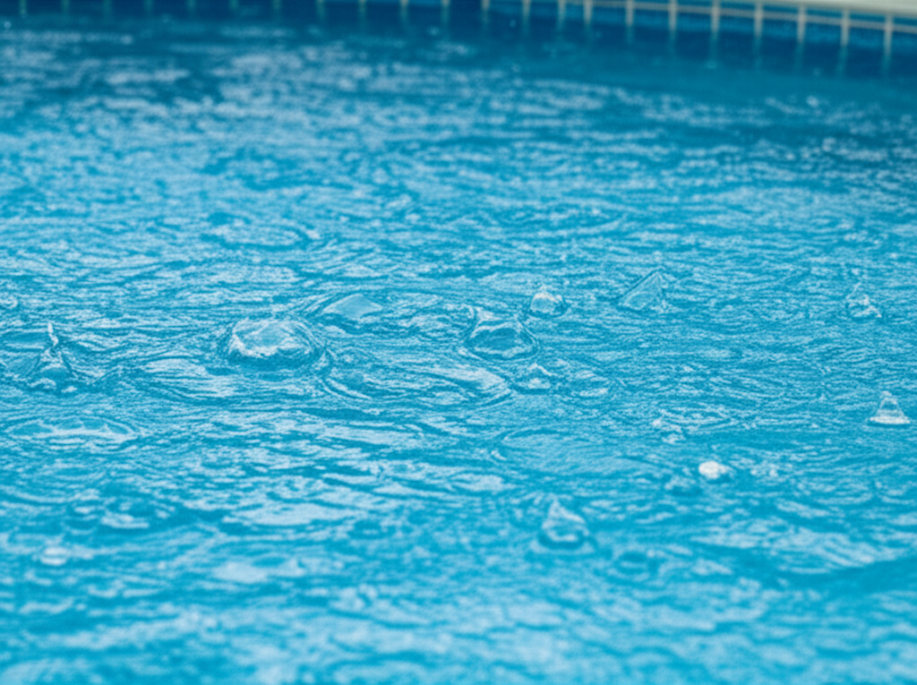 – Generate a high-quality, relevant image prompt for: Rain and Pool Water: Must-Have Chemistry Secre