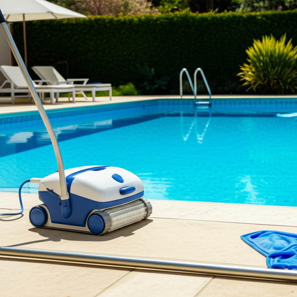 &ndash; Generate a high-quality, relevant image prompt for: Pool Care: Stunning Maintenance, Effortless Re