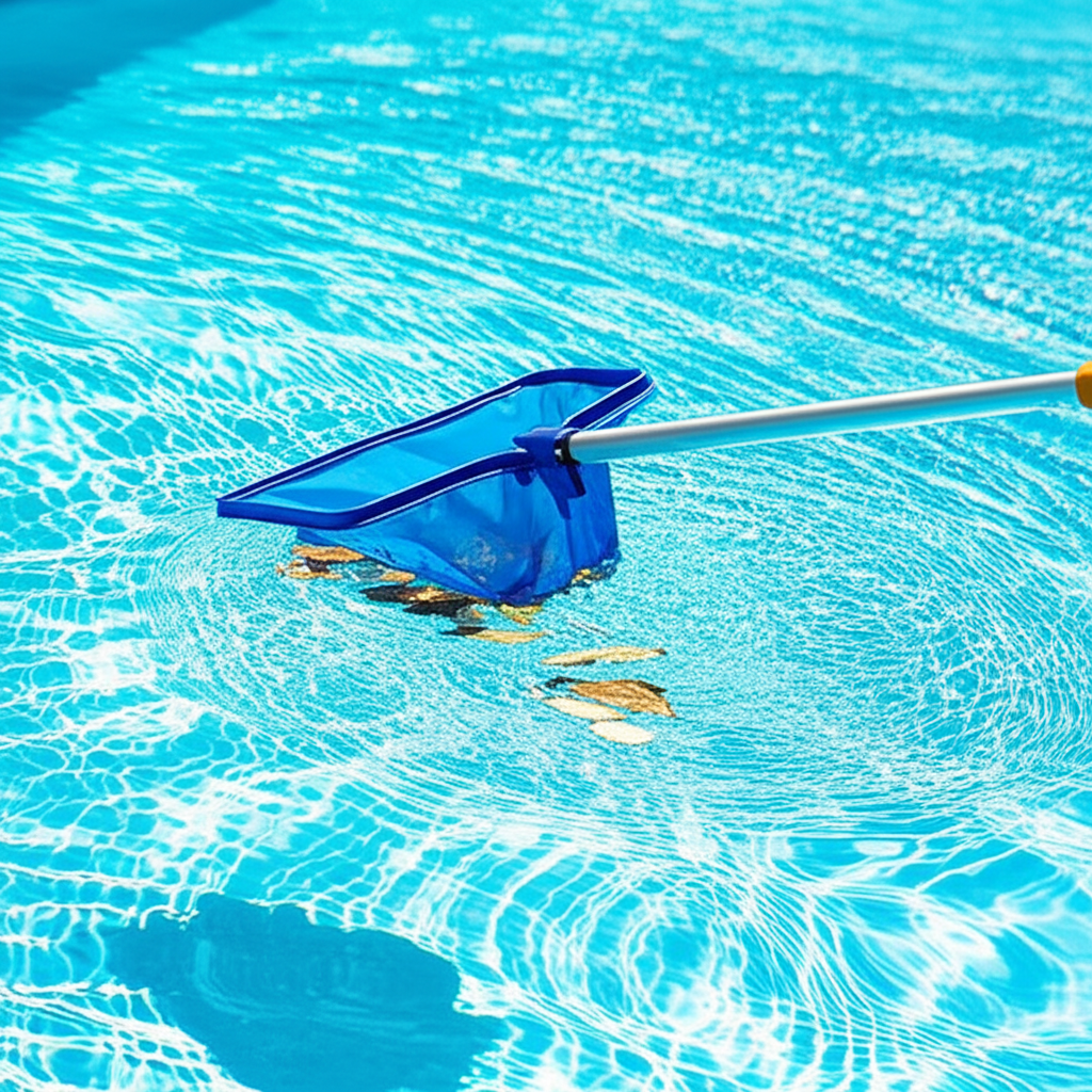&ndash; Generate a high-quality, relevant image prompt for: Pool Skimming: Essential for Effortless Clean