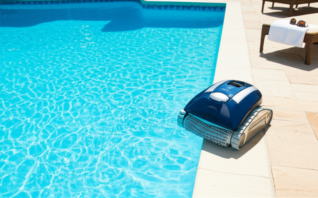 &ndash; Generate a high-quality, relevant image prompt for: Pool Vacuuming: Stunning, Effortless Clean&ndash;