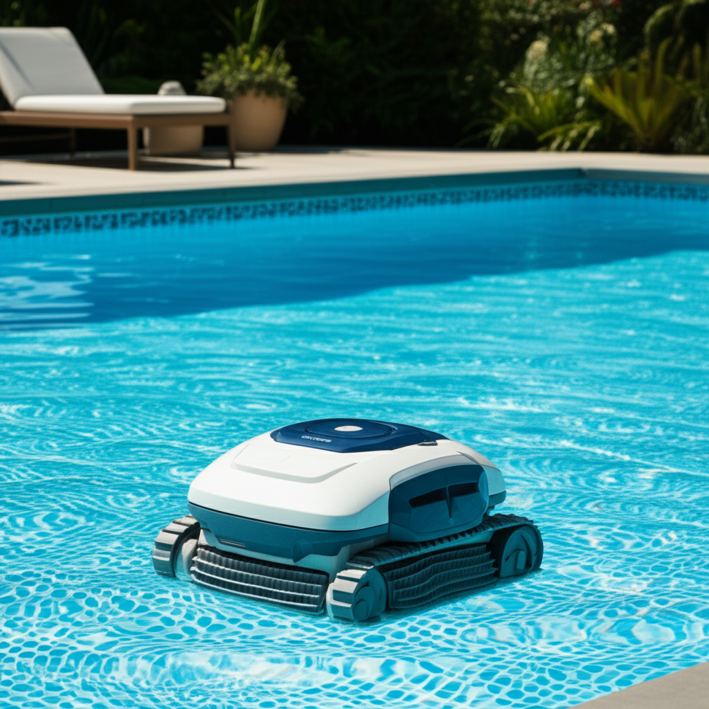 &ndash; Generate a high-quality, relevant image prompt for: Robotic Pool Cleaners: Ultimate Effortless Cle