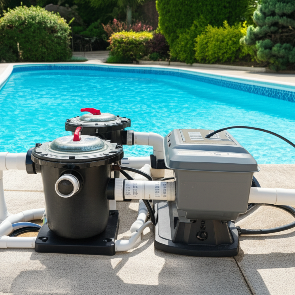 &ndash; Generate a high-quality, relevant image prompt for: Pool Pump Care: Ultimate Guide for Effortless