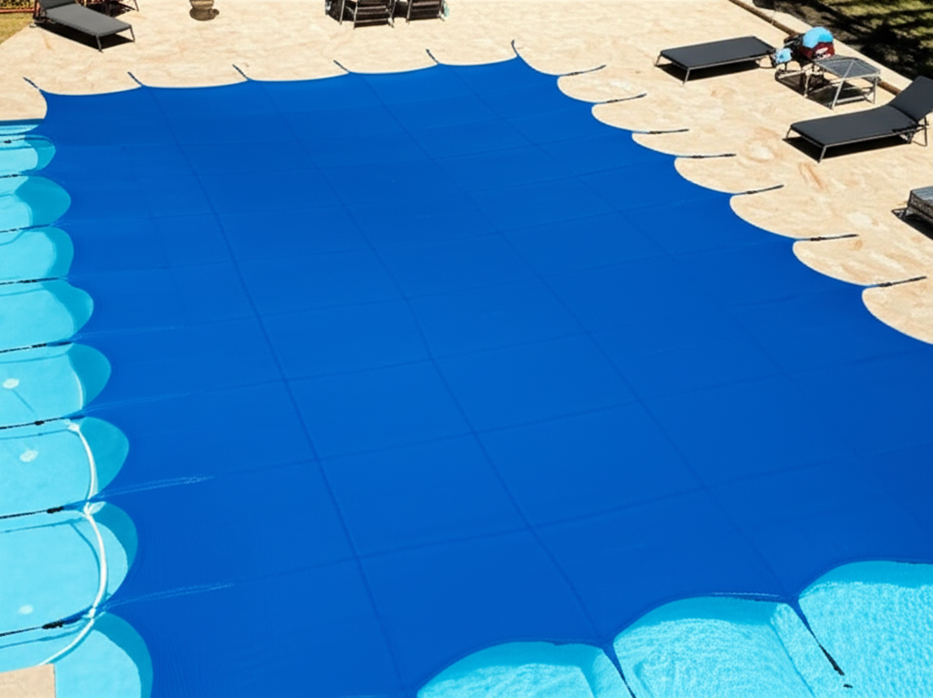 &ndash; Generate a high-quality, relevant image prompt for: Pool Cover Care: Ultimate Easy Cleaning Guide