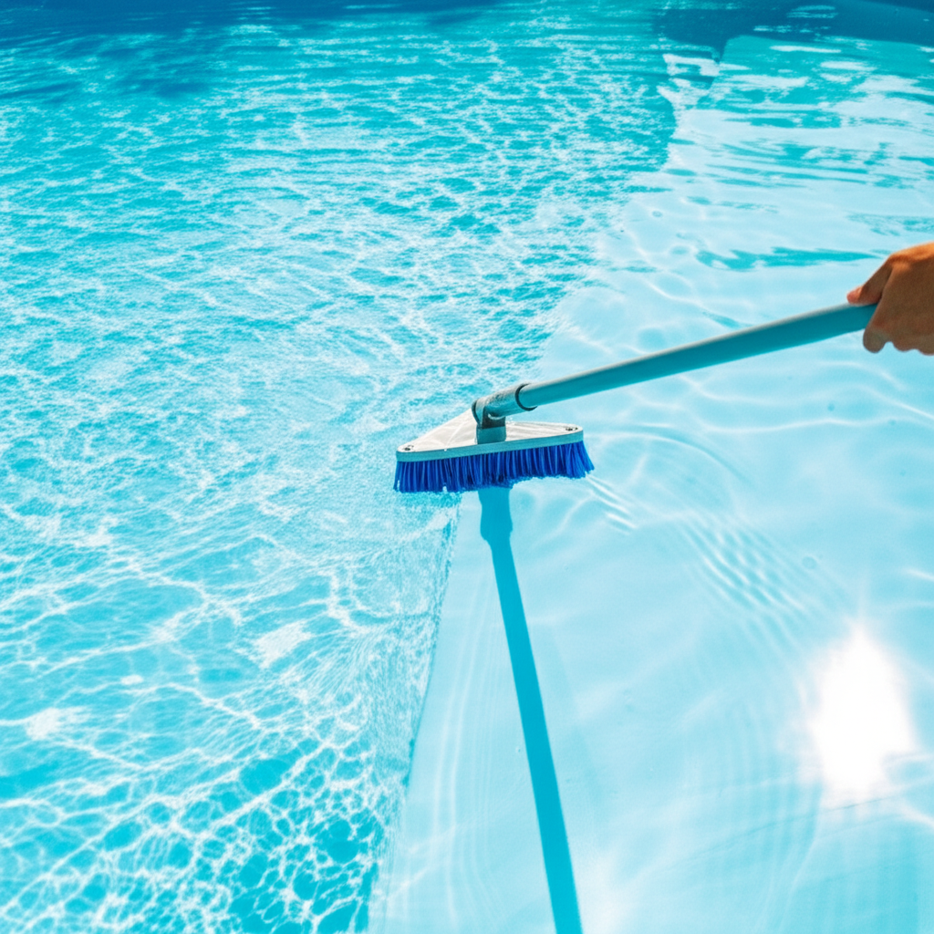 &ndash; Generate a high-quality, relevant image prompt for: Brushing Pool Walls: Essential Guide for a Pri