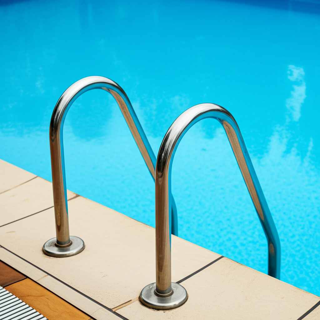 &ndash; Generate a high-quality, relevant image prompt for: Pool Ladders: Effortless, Ultimate Handrail Ca