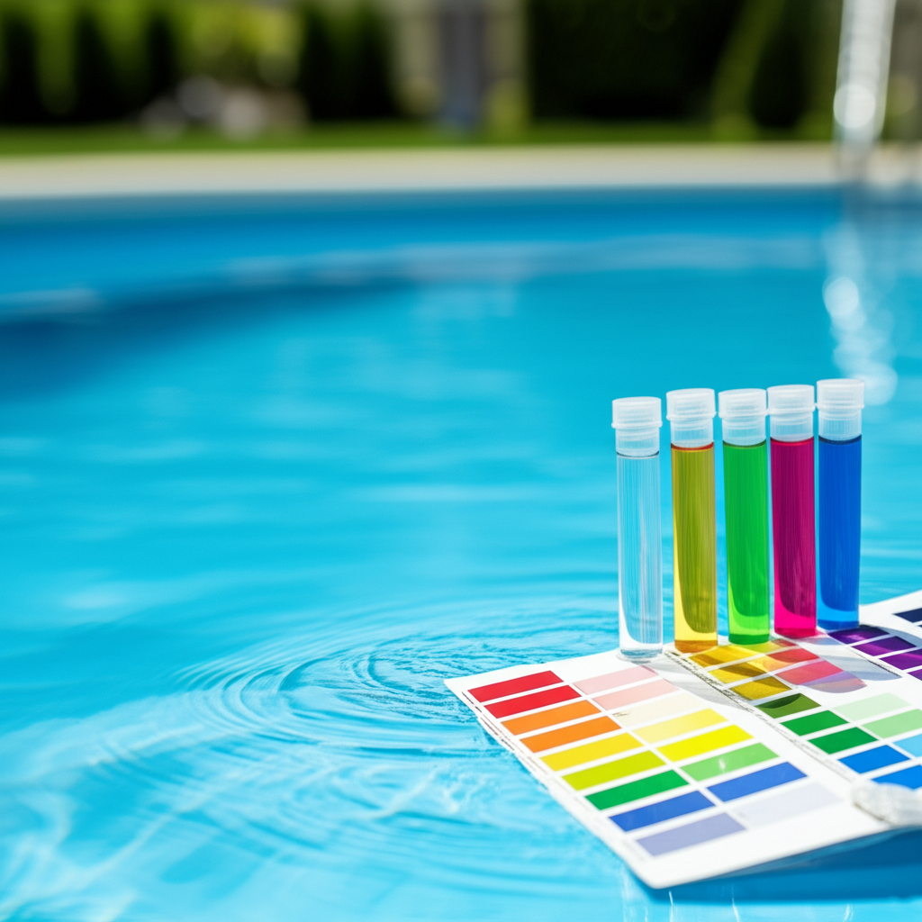 – Generate a high-quality, relevant image prompt for: Free Chlorine: Essential for a Healthy Pool–