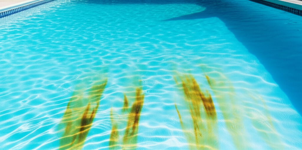 &ndash; Generate a high-quality, relevant image prompt for: Metal Stains: Quick Fix for Ugly Pool Stains