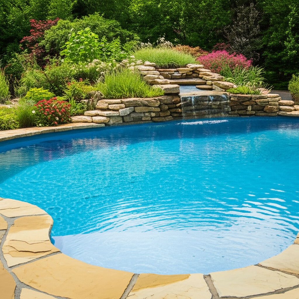 &ndash; Generate a high-quality, relevant image prompt for: Natural Pool: Ultimate Healthy Eco-Care&ndash; do