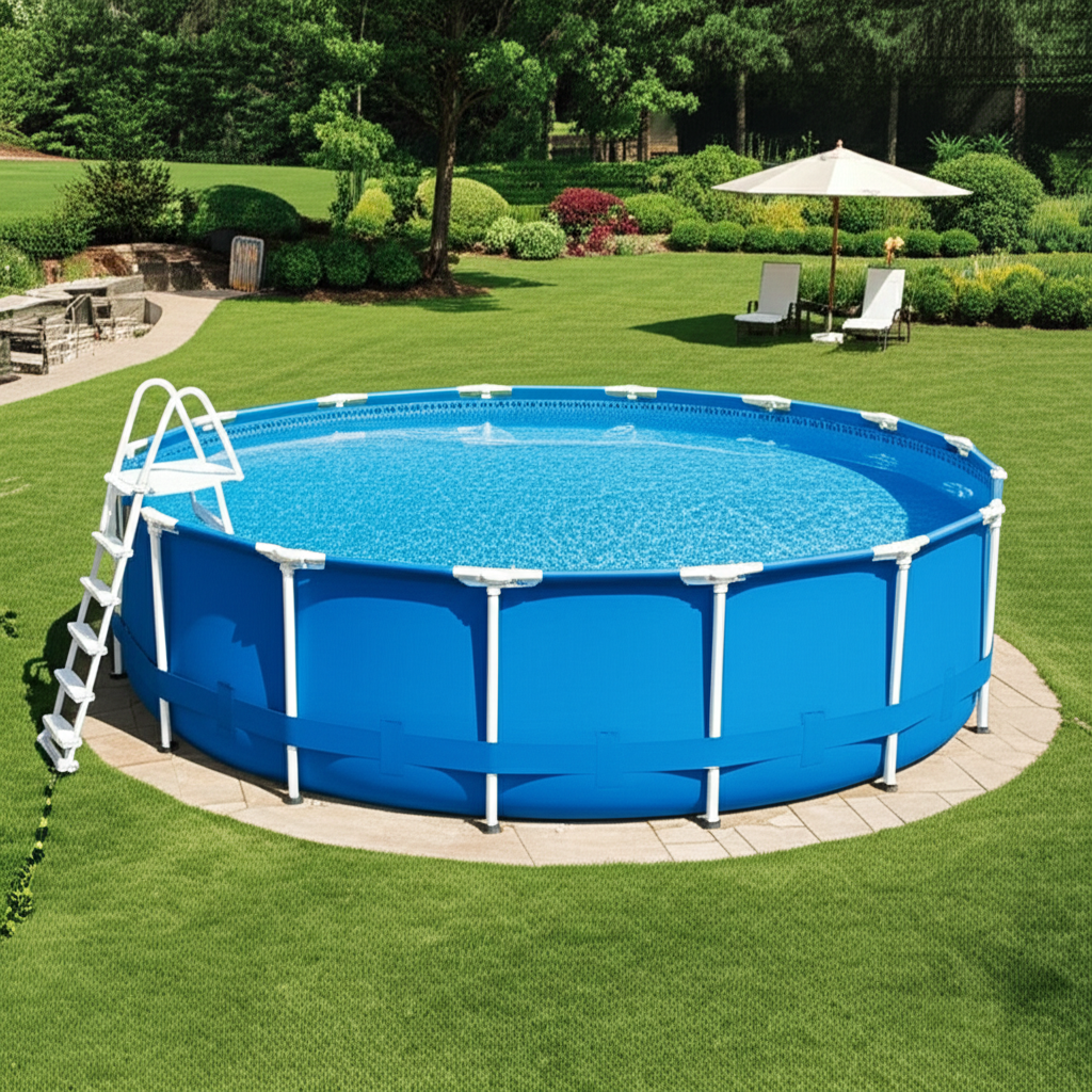 – Generate a high-quality, relevant image prompt for: Above Ground Pool: Effortless Essential Care