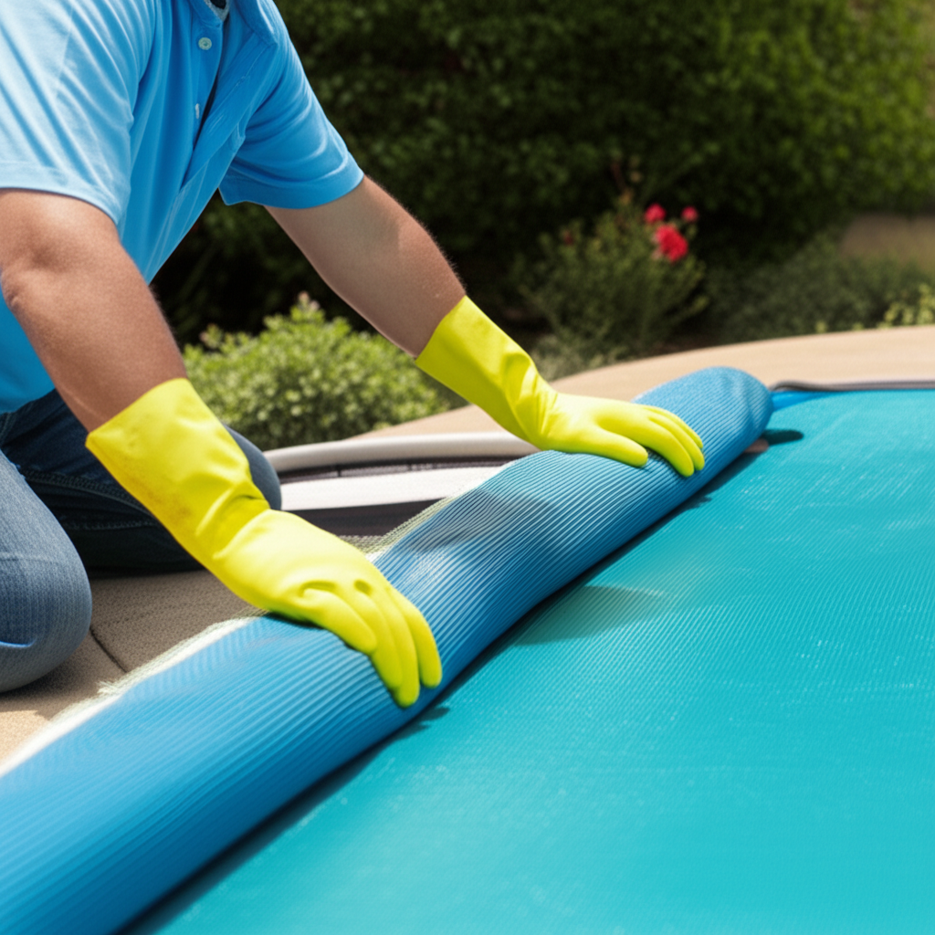 &ndash; Generate a high-quality, relevant image prompt for: Safety Cover Cleaning: Ultimate Care Made Easy