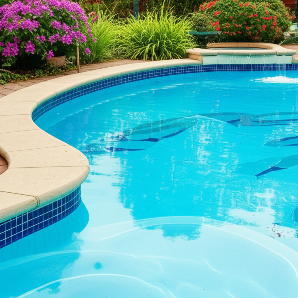 – Generate a high-quality, relevant image prompt for: Green Pool Care: Revolutionary & Affordable–