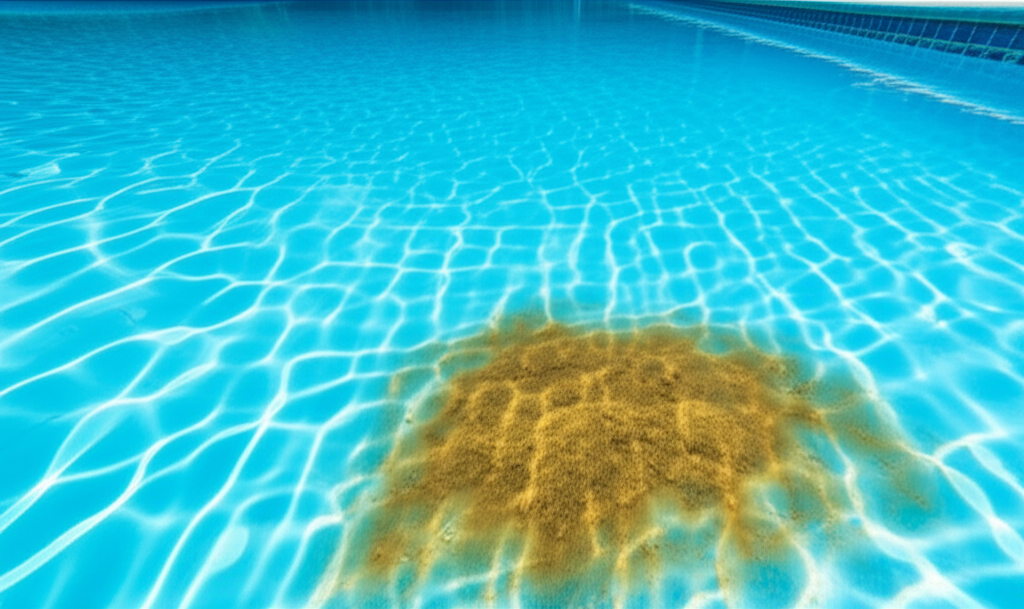 &ndash; Generate a high-quality, relevant image prompt for: Mustard Algae: Stunning Solutions for Clear Po