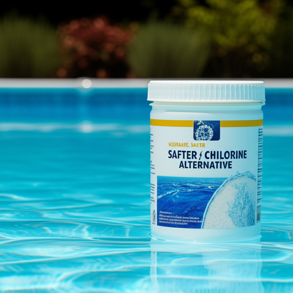 – Generate a high-quality, relevant image prompt for: Bromine Sanitizer: Ultimate, Safer Chlorine Al