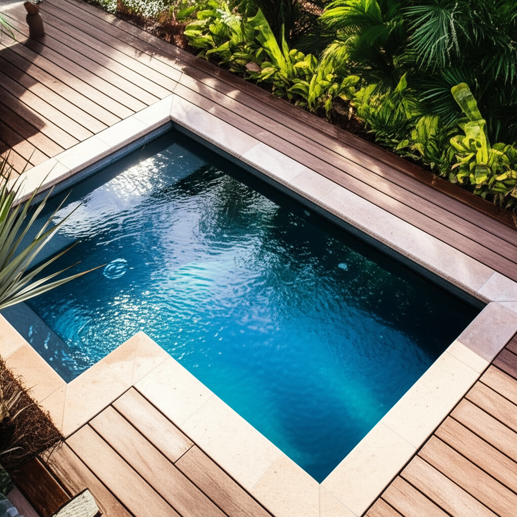 &ndash; Generate a high-quality, relevant image prompt for: Spool Design: Best & Stunning Small Pool Spas