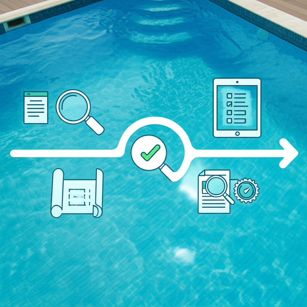 &ndash; Generate a high-quality, relevant image prompt for: Pool Permit Process: Effortless & Fast Approva