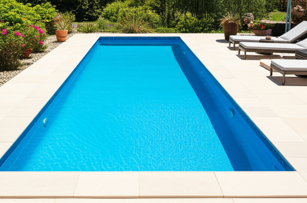 – Generate a high-quality, relevant image prompt for: Rectangle Pool: Stunning Top Trends Revealed