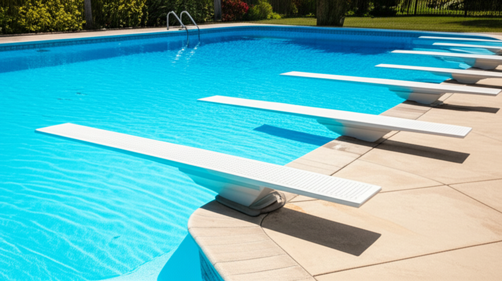 &ndash; Generate a high-quality, relevant image prompt for: Diving Board: Best Picks for Safe Pool Thrills