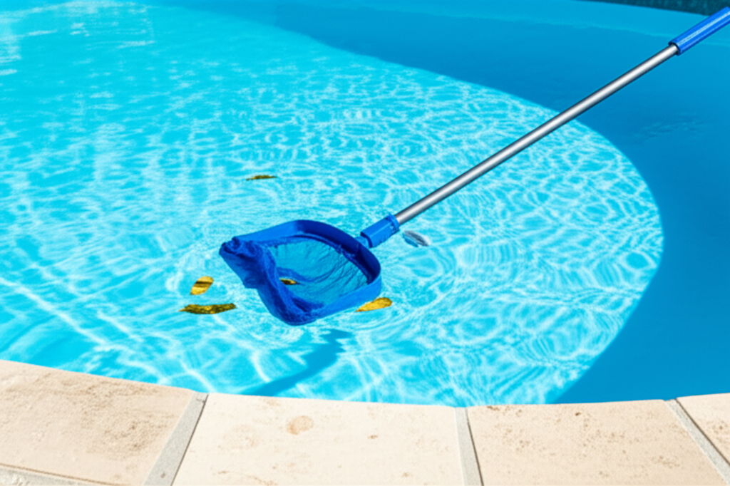 &ndash; Generate a high-quality, relevant image prompt for: Pool Skimmer: Ultimate Guide for Best Cleaning