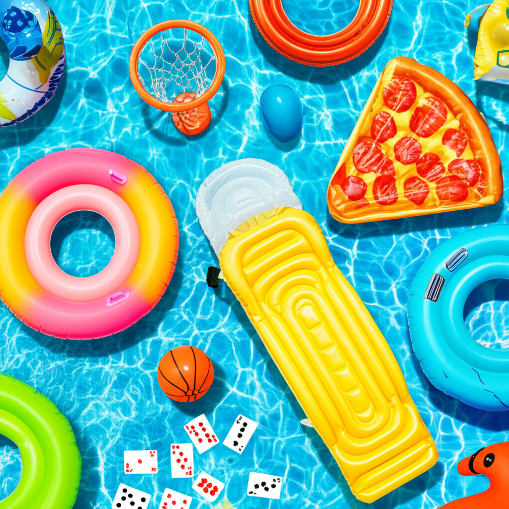 &ndash; Generate a high-quality, relevant image prompt for: Pool Accessories: Must-Have Best Floats & Game