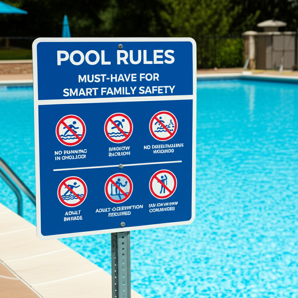 &ndash; Generate a high-quality, relevant image prompt for: Pool Rules: Must-Have for Smart Family Safety