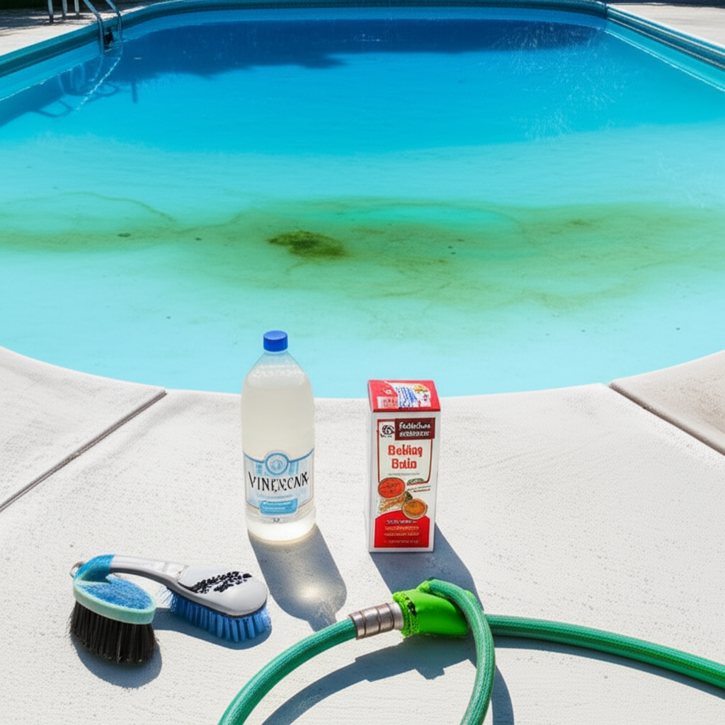 &ndash; Generate a high-quality, relevant image prompt for: Organic Stains: Easy Ways to Banish Ugly Pool