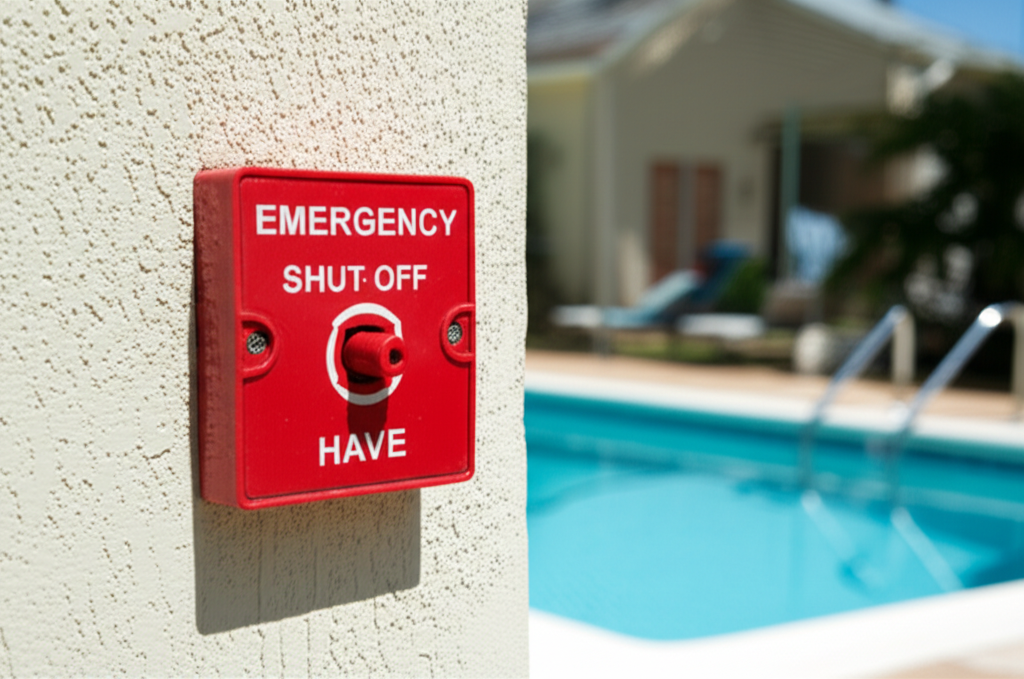 &ndash; Generate a high-quality, relevant image prompt for: Pool Pump Emergency Switch: Crucial Safety Mus